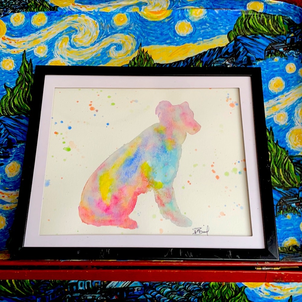 Australian Shepherd Watercolor Painting